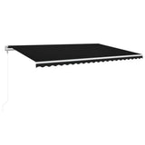 Vidaxl luifel automatique avec led et capteur de vent 500x300 cm anthracite