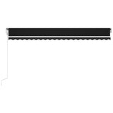 Vidaxl luifel automatique avec led et capteur de vent 500x300 cm anthracite