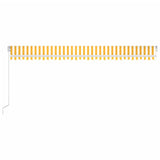 Vidaxl Luifel extensible manuellement avec LED 600x300 cm jaune et blanc