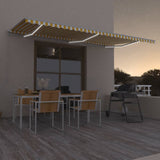 Vidaxl Luifel extensible manuellement avec LED 600x300 cm jaune et blanc