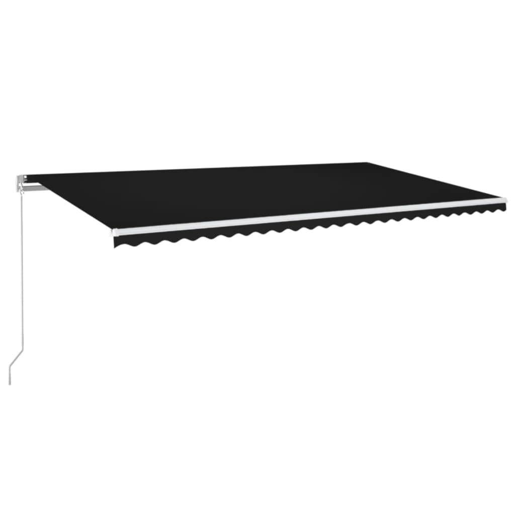 Vidaxl Luifel extensible manuellement avec une couleur anthracite LED 600x300 cm