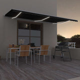 Vidaxl Luifel extensible manuellement avec une couleur anthracite LED 600x300 cm