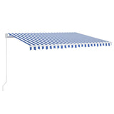 Vidaxl Luifel étend manuellement 400x350 cm bleu et blanc