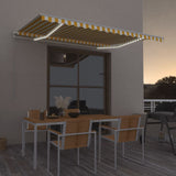 Vidaxl luifel extensible manuellement avec LED 400x350 cm jaune et blanc