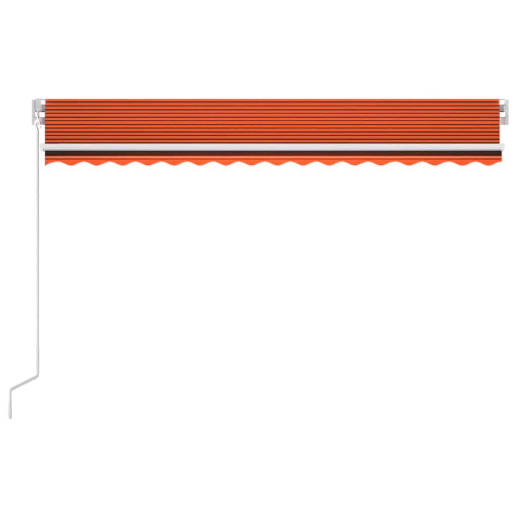 Vidaxl Luifel extensible manuellement avec LED 400x350 cm orange et marron
