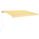 Vidaxl Luifel étend automatiquement 400x350 cm jaune et blanc