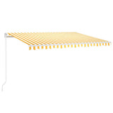 Vidaxl Luifel étend manuellement 450x350 cm jaune et blanc