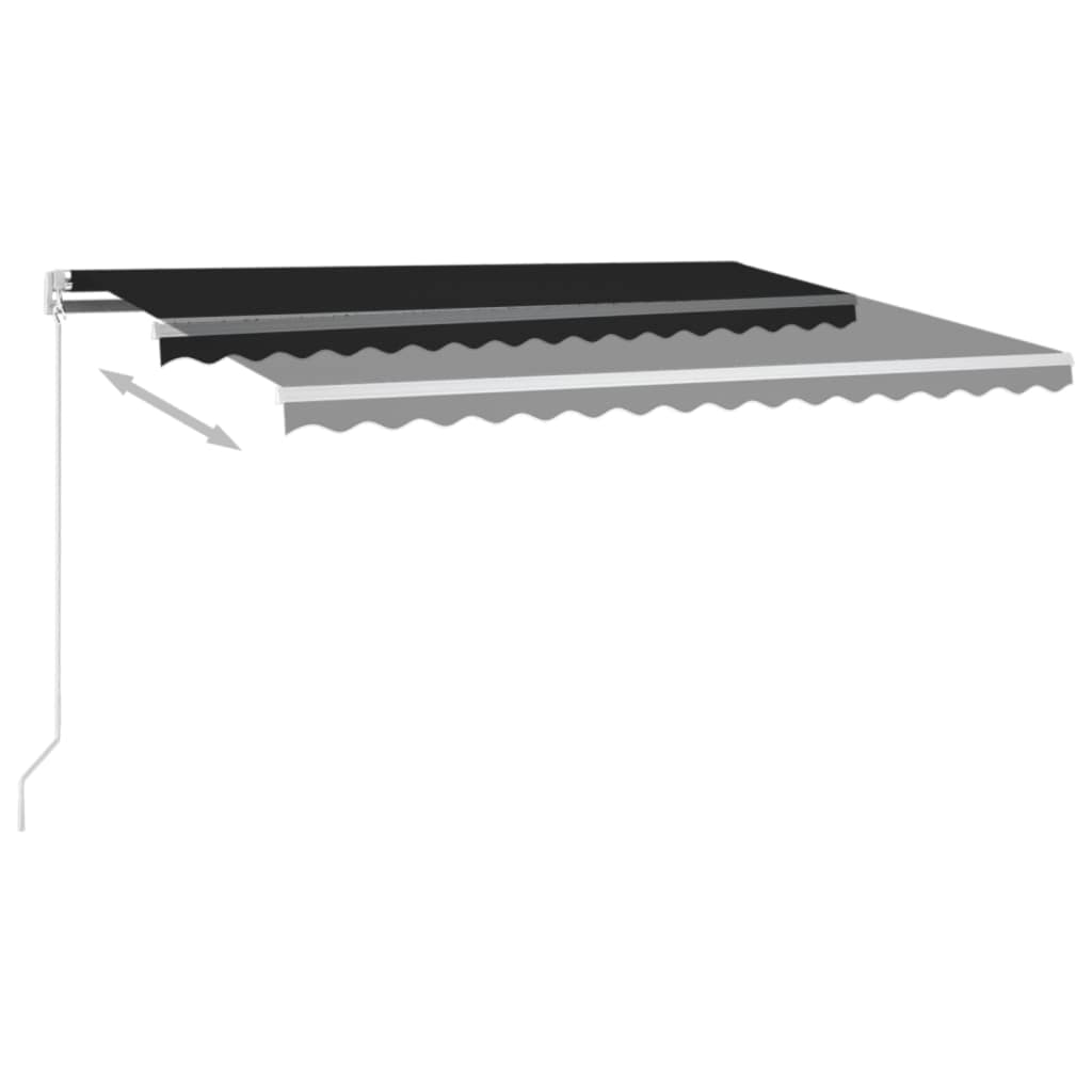 Vidaxl Luifel étend manuellement 450x350 cm anthracite -colored