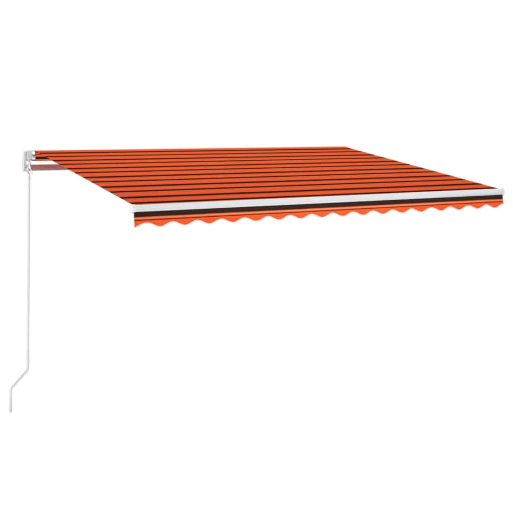 Vidaxl Luifel étend manuellement 450x350 cm d'orange et brun