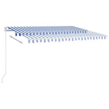 Vidaxl Luifel extensible manuellement avec LED 450x350 cm bleu et blanc