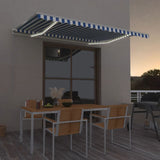 Vidaxl Luifel extensible manuellement avec LED 450x350 cm bleu et blanc