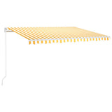 Vidaxl luifel extensible manuellement avec LED 450x350 cm jaune et blanc