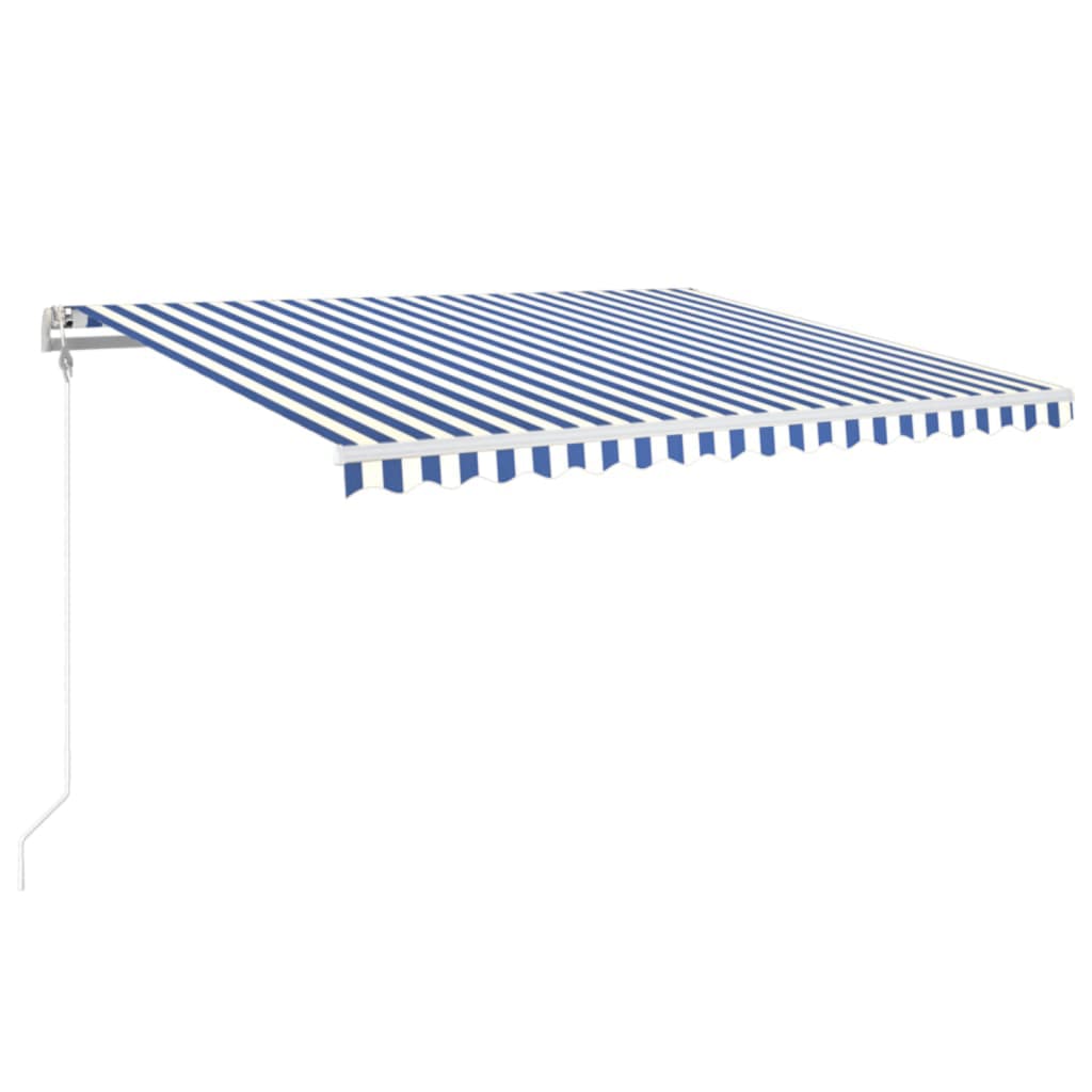Vidaxl Luifel étend automatiquement 450x350 cm bleu et blanc