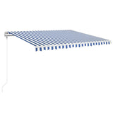 Vidaxl Luifel étend automatiquement 450x350 cm bleu et blanc