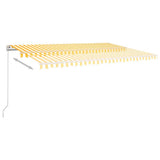 Vidaxl Luifel étend manuellement 500x350 cm jaune et blanc