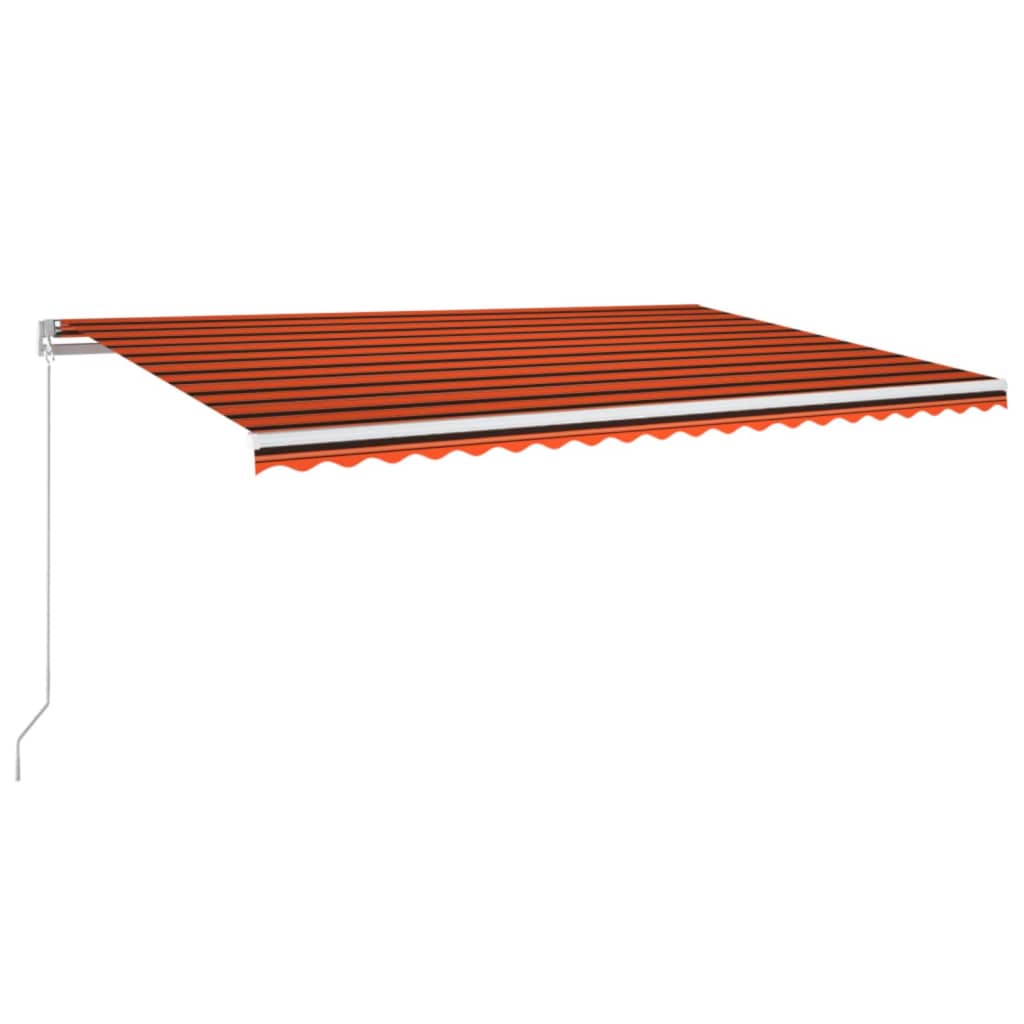 Vidaxl Luifel étend manuellement 500x350 cm orange et brun