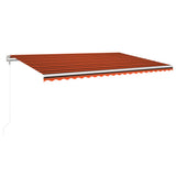 Vidaxl Luifel étend automatiquement 500x350 cm d'orange et brun