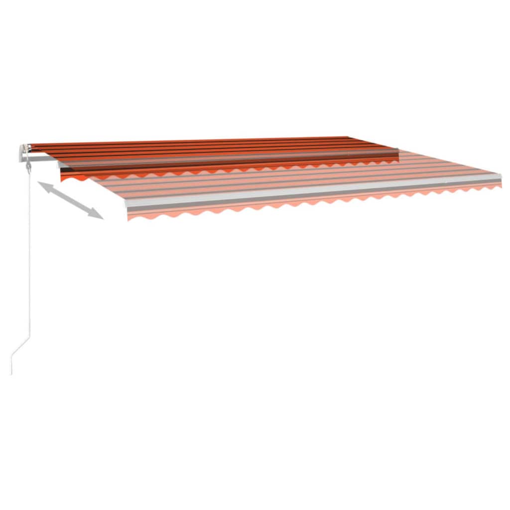 Vidaxl Luifel étend automatiquement 500x350 cm d'orange et brun