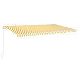 Vidaxl luifel extensible manuellement avec LED 600x350 cm jaune et blanc