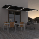 Vidaxl Luifel extensible manuellement avec une couleur anthracite LED 600x350 cm