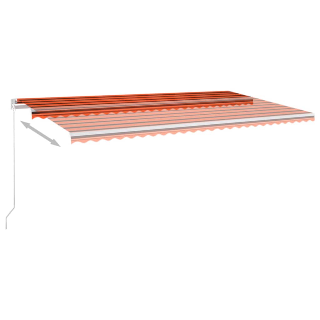 Vidaxl Luifel extensible manuellement avec LED 600x350 cm orange et marron