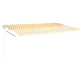 Vidaxl Luifel étend automatiquement 600x350 cm jaune et blanc