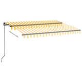 Vidaxl Luifel étend manuellement 350x250 cm jaune et blanc