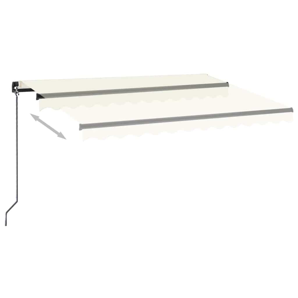 Vidaxl Luifel extensible manuellement avec la Crème à LED 350x250 cm -Colore