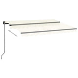 Vidaxl Luifel extensible manuellement avec la Crème à LED 350x250 cm -Colore