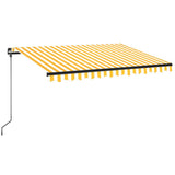 Vidaxl Luifel extensible manuellement avec LED 350x250 cm jaune et blanc