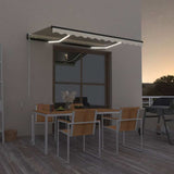 Vidaxl Luifel extensible manuellement avec LED 350x250 cm jaune et blanc