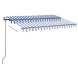 Vidaxl Laifel automatique avec led et capteur de vent 350x250 cm blanc bleu
