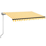 Vidaxl Luifel Automatique avec led et capteur de vent 350x250 cm jaune et blanc