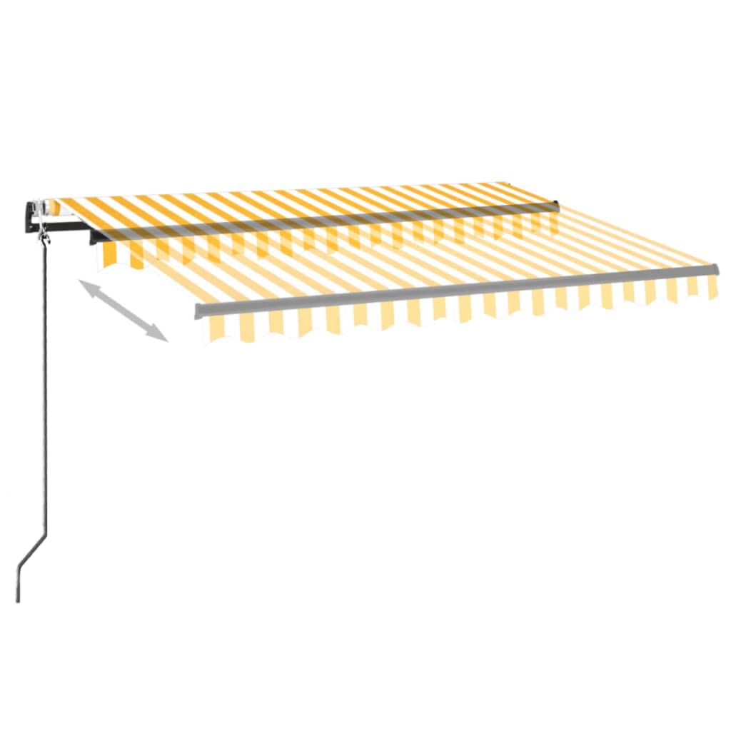 Vidaxl Luifel Automatique avec led et capteur de vent 350x250 cm jaune et blanc