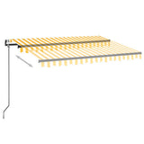 Vidaxl Luifel Automatique avec led et capteur de vent 350x250 cm jaune et blanc