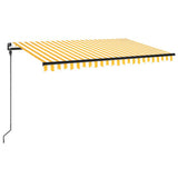 Vidaxl Luifel extensible manuellement avec LED 450x300 cm jaune et blanc