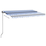 Vidaxl luifel automatique avec led et capteur de vent 450x300 cm blanc bleu