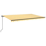 Vidaxl Luifel étend manuellement 500x300 cm jaune et blanc