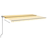 Vidaxl Luifel étend manuellement 500x300 cm jaune et blanc