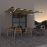Vidaxl luifel extensible manuellement avec LED 500x300 cm jaune et blanc