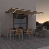 Vidaxl Luifel automatique avec led et capteur de vent 500x300 cm jaune et blanc