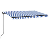 Vidaxl Luifel extensible manuellement avec LED 400x350 cm bleu et blanc