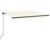Vidaxl Luifel extensible manuellement avec la Crème LED 400x350 cm -Colored