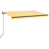 Vidaxl luifel extensible manuellement avec LED 400x350 cm jaune et blanc