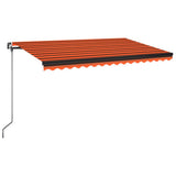 Vidaxl Luifel extensible manuellement avec LED 400x350 cm orange et marron