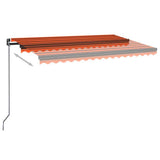 Vidaxl Luifel étend manuellement 450x350 cm d'orange et brun