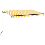 Vidaxl luifel extensible manuellement avec LED 450x350 cm jaune et blanc