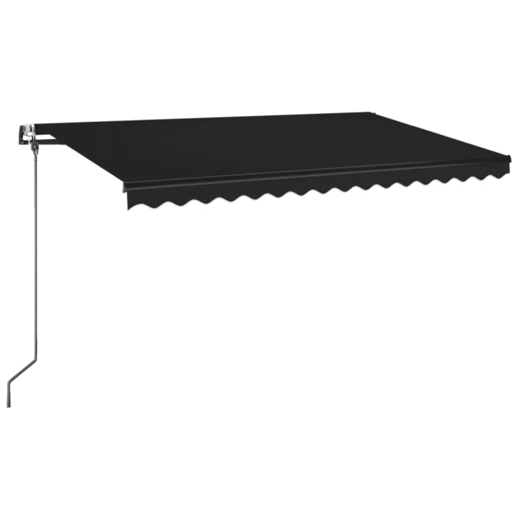 Vidaxl luifel automatique avec led et capteur de vent 450x350 cm anthracite