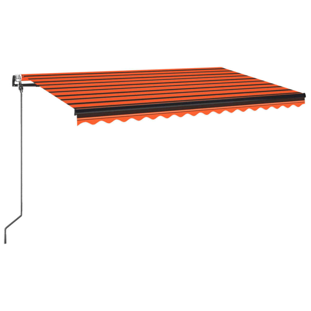 Vidaxl luifel automatique avec capteur de vent LED 450x350 cm brun orange