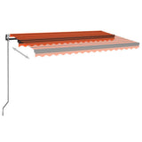 Vidaxl luifel automatique avec capteur de vent LED 450x350 cm brun orange